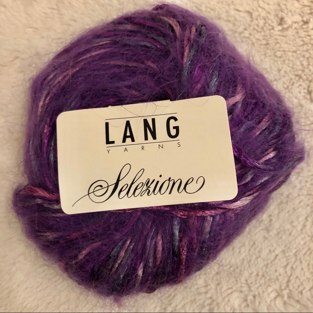Bundle 4 x 50 gram LANG Mohair wool multi purple